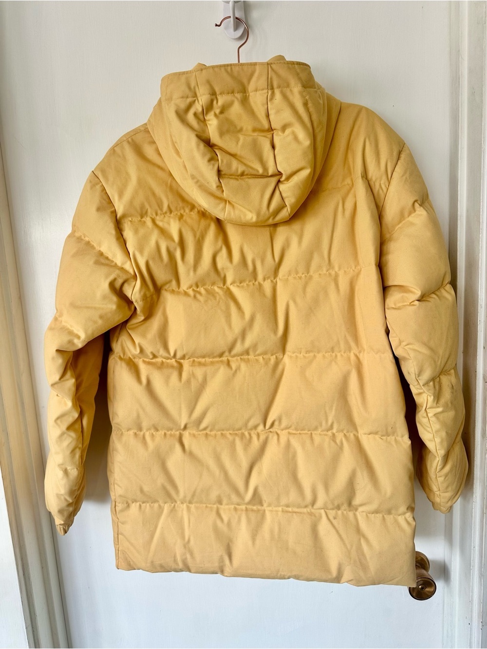 NWOT Patagonia Women’s Cotton Down Parka Beeswax Yellow Size S - Picture 3 of 6